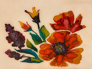 Recorded Link Cathy Claycomb's Roughing It--Alcohol Ink on Stained Glass